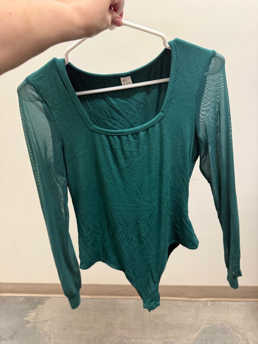 Women's Teal Long-Sleeve Scoop Neck Top